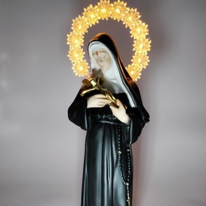 Estatua de Santa Rita en resina cm. 30 (inches 11,81) con halo iluminado