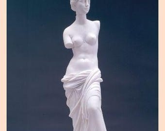 西洋彫刻 アラバスター ヴィーナス像 高さ約115cm 大型 女神像 新古典様式 古典彫刻「ミロのヴィーナス」、アラバスター粉末、大理石台座、手作り
