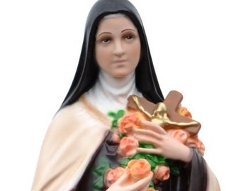 Statue en résine de Sainte Thérèse de l'Enfant Jésus de 40 cm de haut Sainte Thérèse de Lisieux. 15.74'' Statue Sainte Thérèse de Lisieux