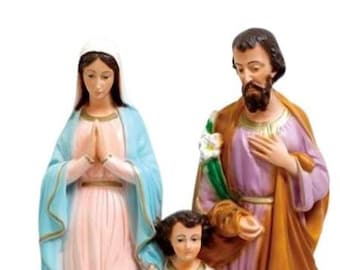 Statue of the Holy Family 34 Cm (13.38 Inches) in Solid Resin