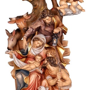 Nativity Nativity Scene Holy Family in hand-painted wood from Val Gardena various heights available MADE IN ITALY