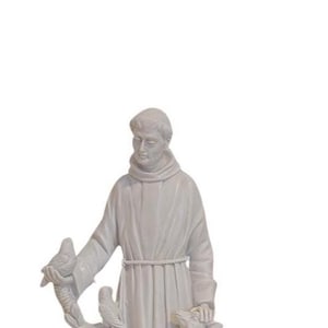 Statue of St. Francis of Assisi with animals 30 cm (11.81&#39;&#39;) in white or colored marble powder - Made in Tuscany