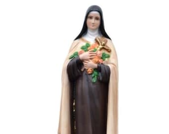 Resin statue of Saint Therese of the Child Jesus 50 cm. Saint Therese of Lisieux. 19.68'' St Therese of Lisieux resin statue. From Italy