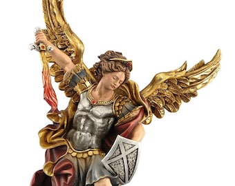 Statue of Saint Michael Archangel woodcarving