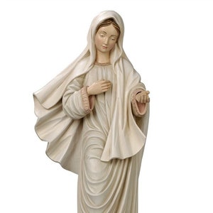 Statue of Our Lady of Medjugorje in wood carved