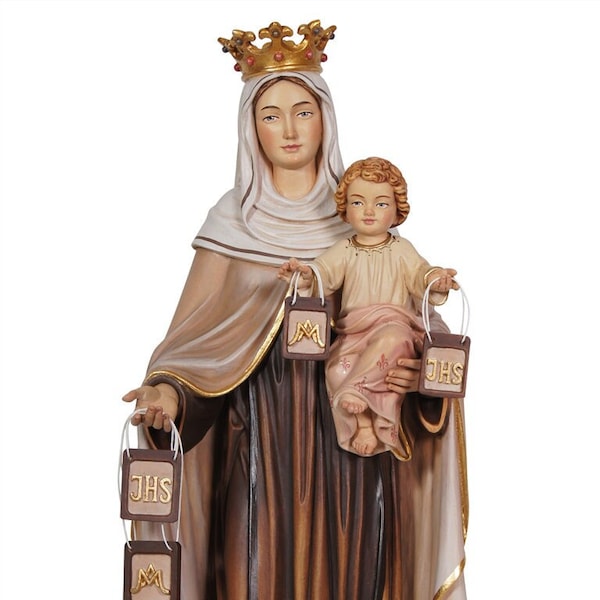 Statue of Our Lady of Mount Carmel, Our Lady of Mount Carmel made of wood from Val Gardena VARIOUS HEIGHTS AVAILABLE