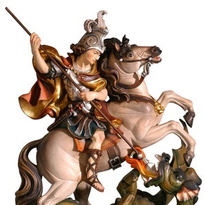 Saint George on horse woodcarving VARIOUS SIZES AVAILABLE