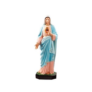 Sacred Heart of Mary fiberglass statue hand painted cm 110. 43.31&#39;&#39; Immaculate Heart of Mary fiberglass statue. MADE IN ITALY.