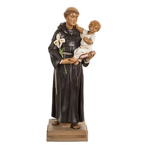 Statue of Saint Anthony with Baby Jesus cm 40 in colored pvc | MADE IN ITALY | 15.75&#39;&#39; pvc statue of St. Anthony of Padua |