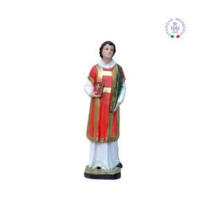 Statue des Heiligen Laurentius aus Kunstharz, 45 cm hoch. Für den Innen- und Außenbereich geeignet. 45 cm große Statue des Heiligen Laurentius aus Kunstharz. HERGESTELLT IN ITALIEN.