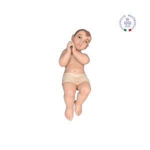 Baby Jesus of Bethlehem statue in colored resin, 50 cm. For indoor and outdoor use. 19.69&#39;&#39;Baby Jesus of Bethlehem resin statue. MADE IN ITALY