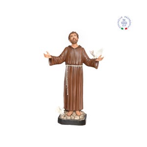 51.18&#39;&#39; fiberglass statue of St. Francis of Assisi with open arms.