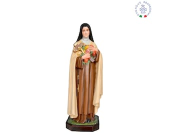Resin statue of Saint Teresa of the Child Jesus 100 cm. Saint Teresa of Lisieux. 39.37'' St Therese of Lisieux resin statue. From Italy