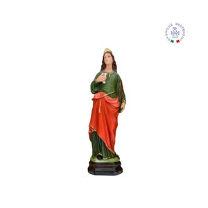 Resin statue of St. Lucy, 40 cm high, suitable for indoors and outdoors. 15.74&#39;&#39; Resin statue of St. Lucy. Saint Lucie. MADE IN ITALY.