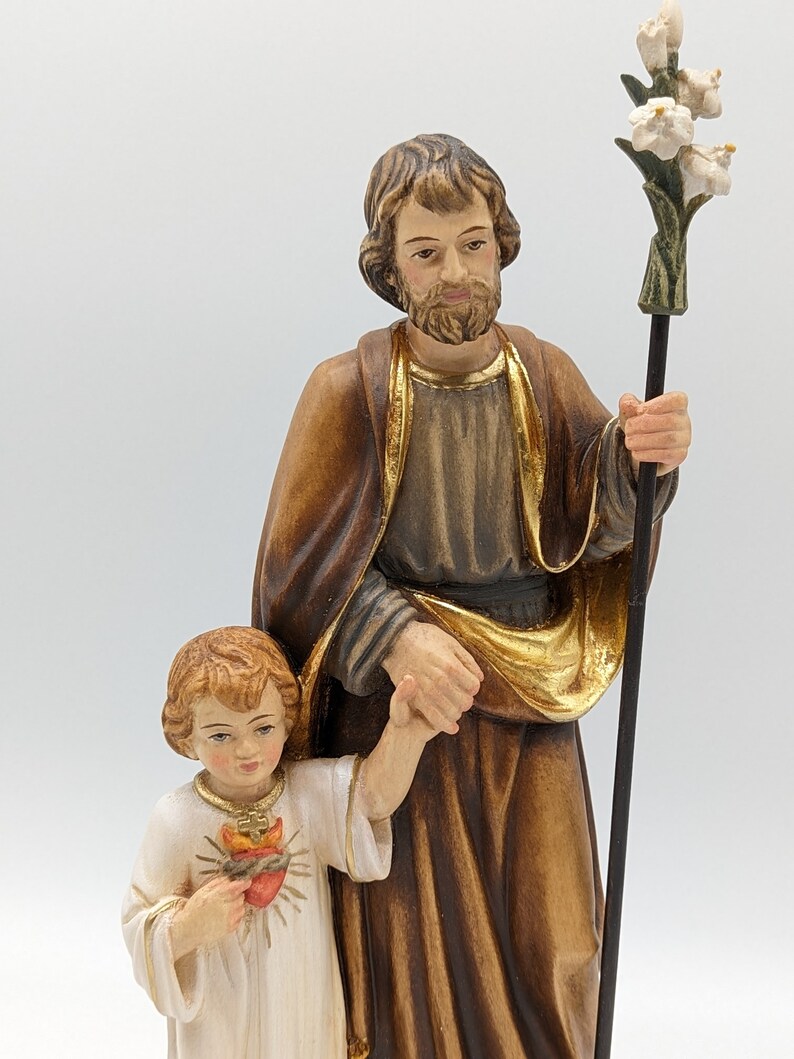 Wooden Statue of St. Joseph With Infant Jesus Handcrafted in Etsy