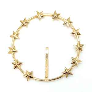 Brass halo for Madonnas. Gold-plated brass halo for statues. Brass halo for Madonnas made in Italy.