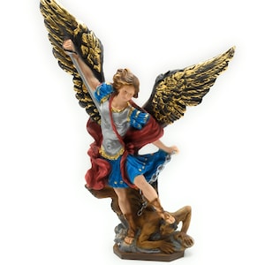 Statue of St. Michael the Archangel in marble dust cm 30. 11.81&#39;&#39; St. Michael statue. Statue of St. Michael the Archangel. Made in Italy