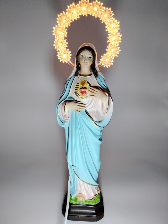 Immaculate Heart of Mary 像 約20cm Small Statue Immaculate Heart of Mary Hand-Painted Resin 20 cm