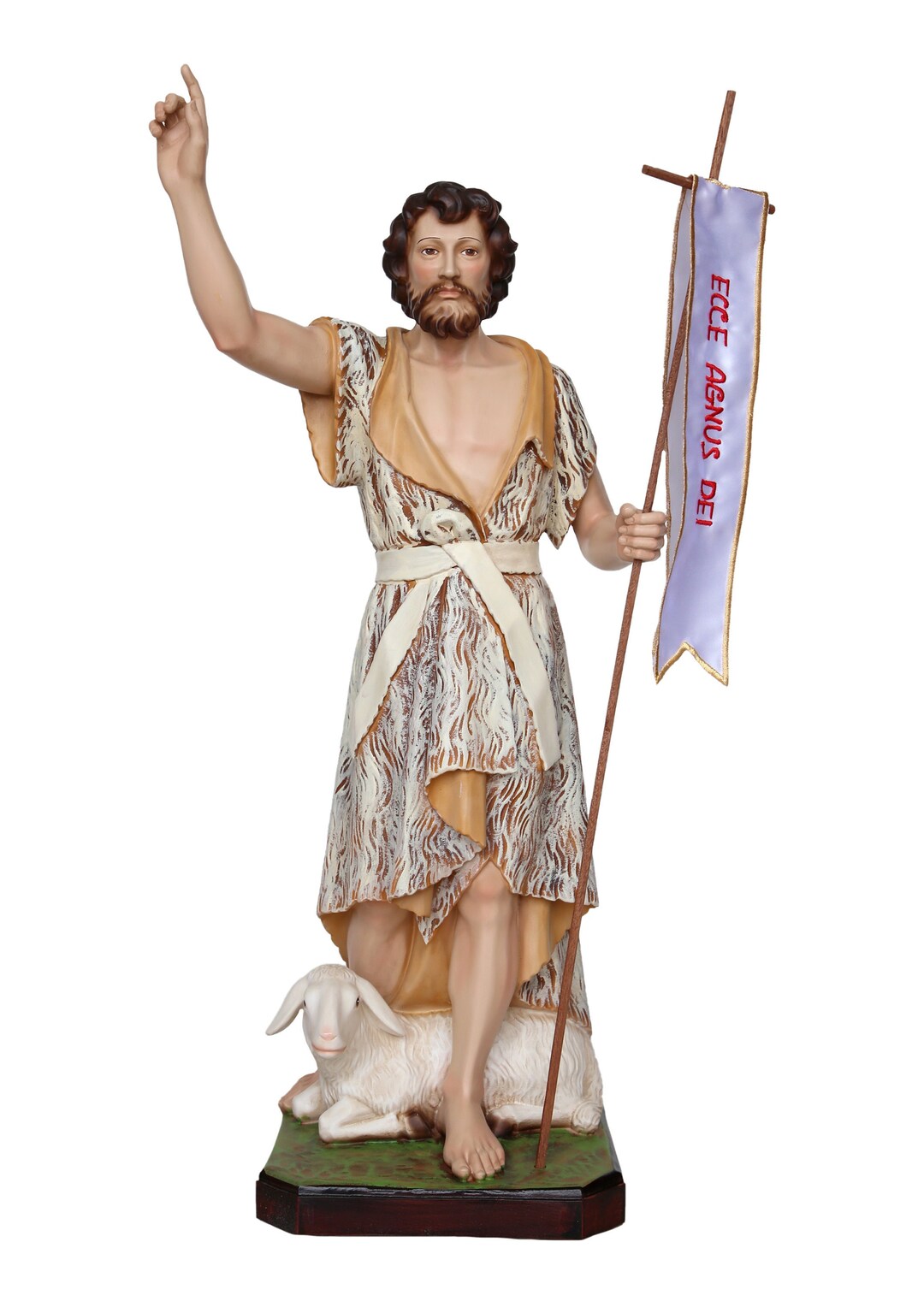 St. John the Baptist Statue 23.62’’ 60 Cm in Resin for Indoor and
