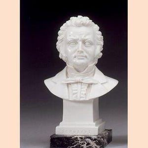 Bust of Franz Schubert in white marble dust | Italy | Franz Schubert bust sculpture | Made in Tuscany |