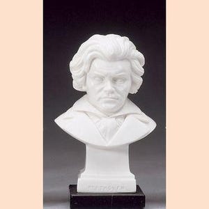 Bust of Ludwig Van Beethoven in white marble dust | Italy | Ludwig Van Beethoven sculpture | Made in Tuscany |