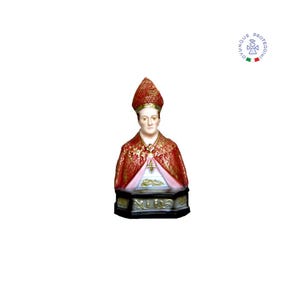 Resin statue of San Gennaro, 15 cm tall (bust). 5.90&#39;&#39; resin statue of St. Gennaro. (bust). MADE IN ITALY.