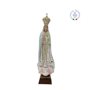 Statue Unserer Lieben Frau von Fatima 30 cm mit Krone und Marmorpulver-Strasssteinen. 11,81'' Katholische Statue Unserer Lieben Frau von Fatima. Statuen der Jungfrau Maria