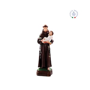 Statue of Saint Anthony of Padua 30 cm in resin. 11.81&#39;&#39; resin statue of St. Anthony of Padua. With baby Child. MADE IN ITALY.