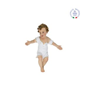 Baby Jesus statue in colored resin, 30 cm. Suitable for indoors and outdoors. 11.81&#39;&#39; Jesus Baby resin statue. MADE IN ITALY.
