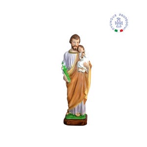 Statue des Heiligen Josef aus Kunstharz, 30 cm, für drinnen und draußen. 11,81 Zoll große Statue des Heiligen Josef aus Kunstharz. HERGESTELLT IN ITALIEN.