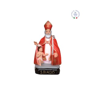 Harzstatue des Heiligen Blasius, 30 cm. Büste des Heiligen Blasius. Für drinnen und draußen. 11,81 Zoll große Harzstatue des Heiligen Blasius. Büste. HERGESTELLT IN ITALIEN.