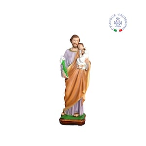 St. Joseph statue in colored resin, 50 cm, suitable for indoors and outdoors. 19.68&#39;&#39; St. Joseph resin statue. MADE IN ITALY.
