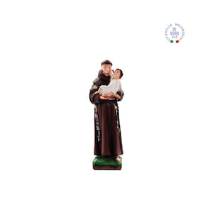 Statue of Saint Anthony of Padua 25 cm in resin. 9.84&#39;&#39; resin statue of St. Anthony of Padua. With baby Jesus. MADE IN ITALY.
