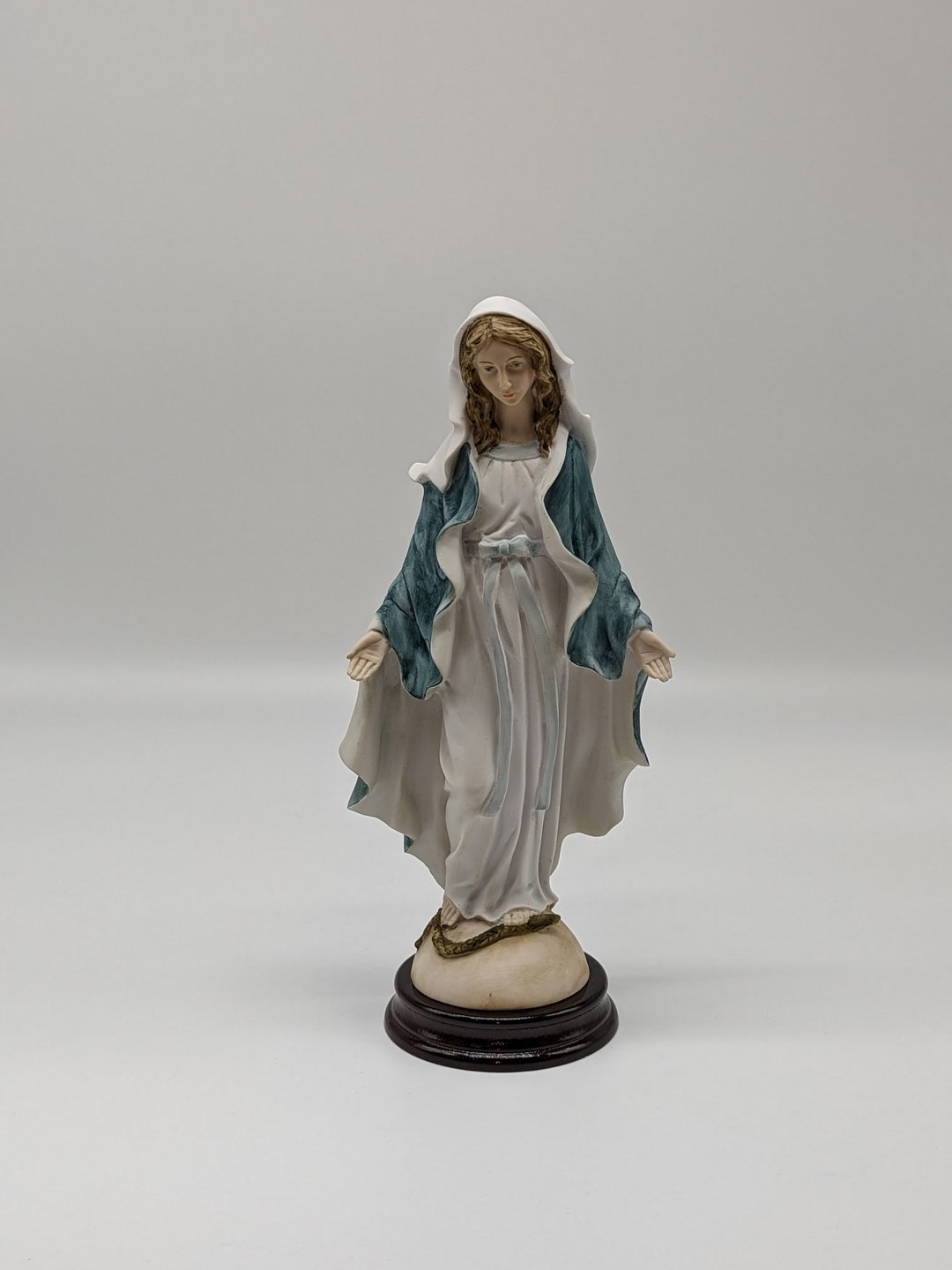 Statuetta Madonna Miracolosa 10 Cm In Polvere Di Marmo - Con Medaglia, Dipinta A Mano In Italia - Foto 6