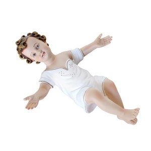 Żywiczna figura Dzieciątka Jezus z otwartymi ramionami, wysokość 30 cm (11,81&#39;&#39;), odpowiednia do użytku wewnątrz i na zewnątrz, wyprodukowana we WŁOSZECH