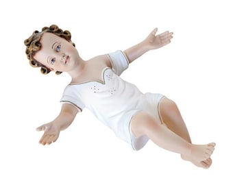 Statue of Baby Jesus in resin with open arms cm 30 (11,81'') high suitable for indoor and outdoor use made in ITALY