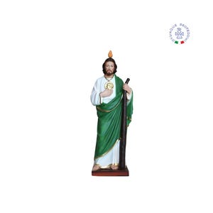 Statue des Heiligen Judas Thaddäus aus Kunstharz, 40 cm, für drinnen und draußen. 15,74 Zoll große Statue des Heiligen Judas aus Kunstharz. HERGESTELLT IN ITALIEN.