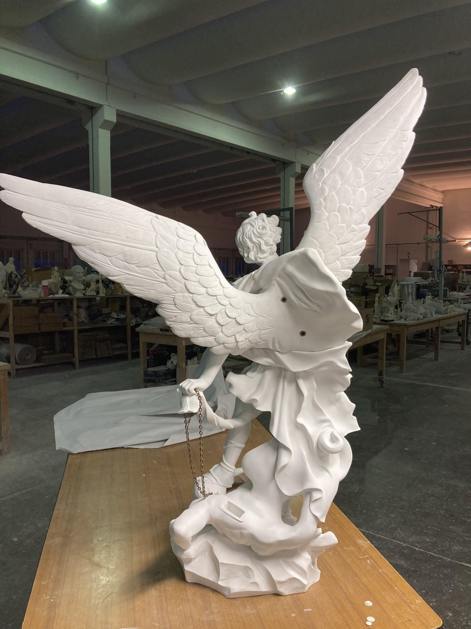 Statue of St. Michael the Archangel, 83 X 103 Cm, Made of Marble