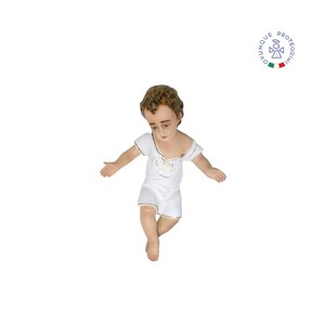 Baby Jesus statue in colored resin, 40 cm. Suitable for indoors and outdoors. 15.75&#39;&#39; Jesus Baby resin statue. MADE IN ITALY.
