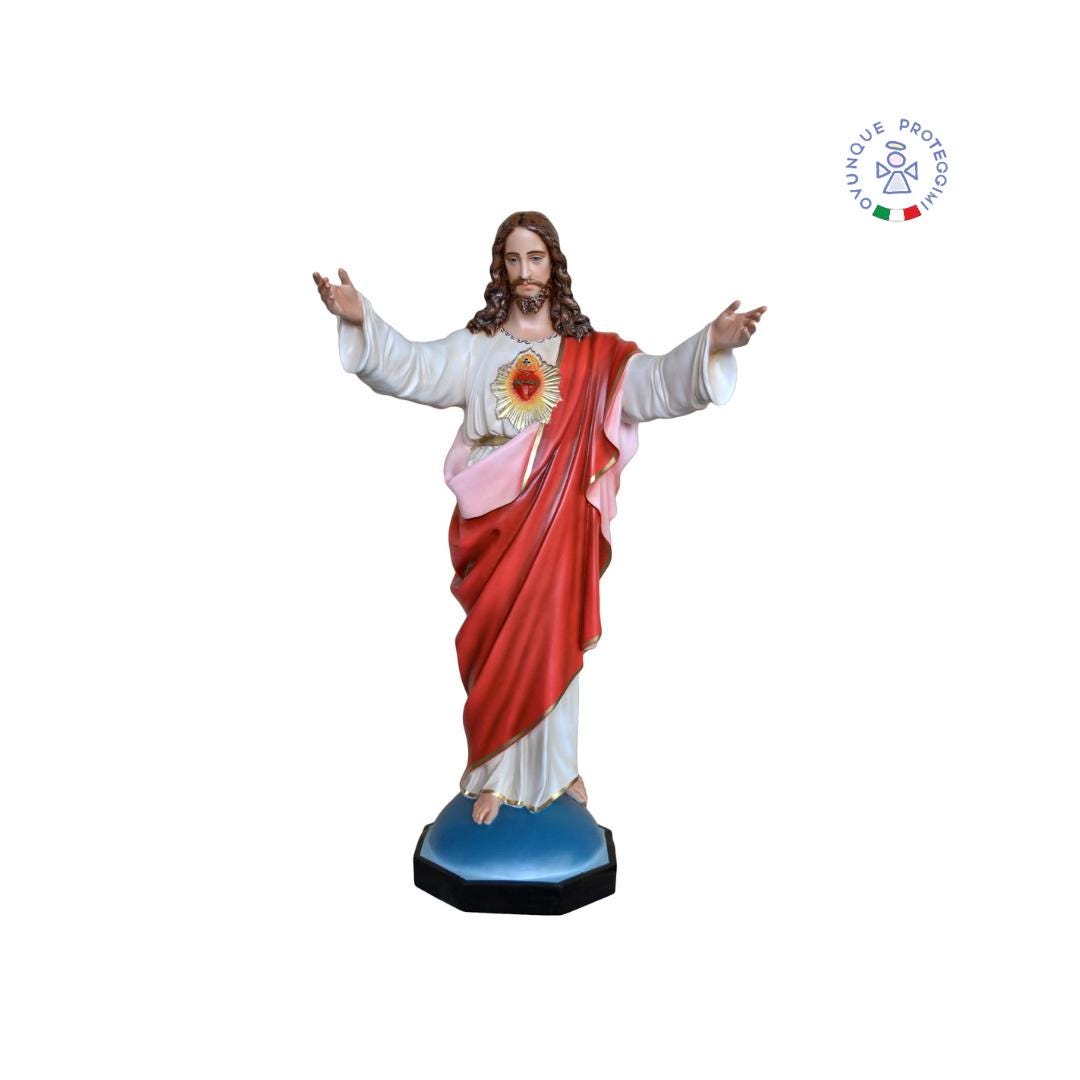 Sacred Heart of Jesus With Open Arms Fiberglass Statue Cm 130. 51.18''  Sacred Heart of Jesus With Open Arms Fiberglass Statue. - Etsy, image size:1080x1080