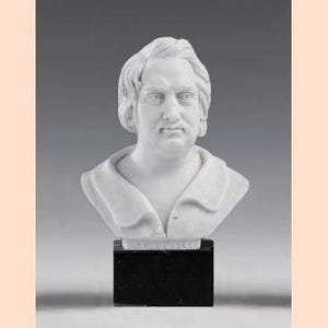 Bust of Honorè de Balzac in white marble dust 17 cm | Italy | 6.69&#39;&#39; Honore de Balzac bust sculpture | Made in Tuscany |