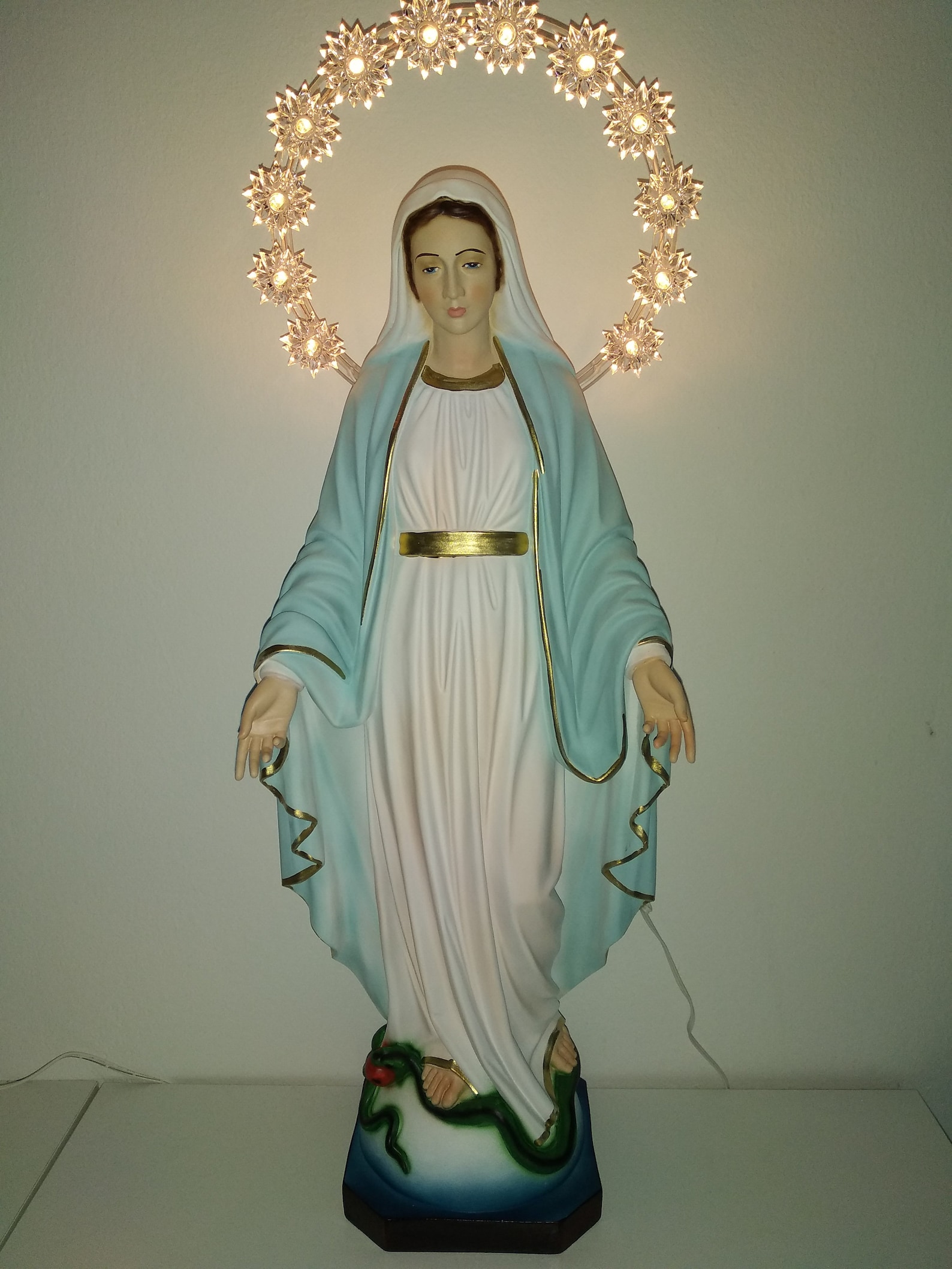 Estatua de la Virgen Milagrosa en resina cm. 50 pulgadas - Etsy México