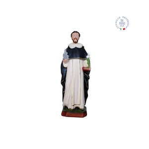 Resin statue of St. Dominic Guzman 40 cm. Suitable for indoor and outdoor use. 15.74&#39;&#39; resin statue of St. Dominic Guzman. MADE IN ITALY.