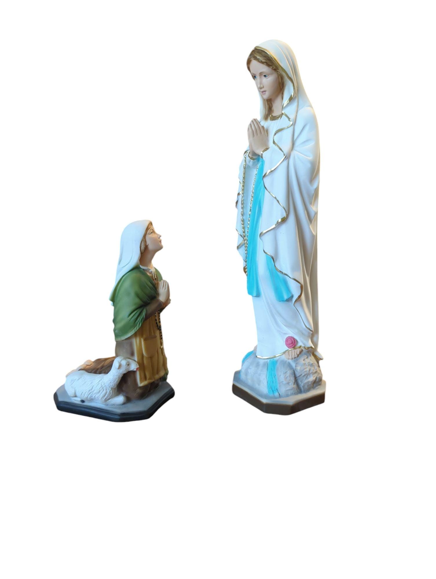 Statue of Our Lady of Lourdes in Resin 40 Cm (15.75'') and Bernadette ...