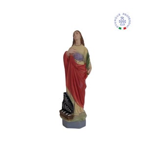 Statue of Saint Cecilia cm 30 in marble powder. For indoors and outdoors .11.81&#39;&#39; Saint Cecilia statues. MADE IN ITALY.