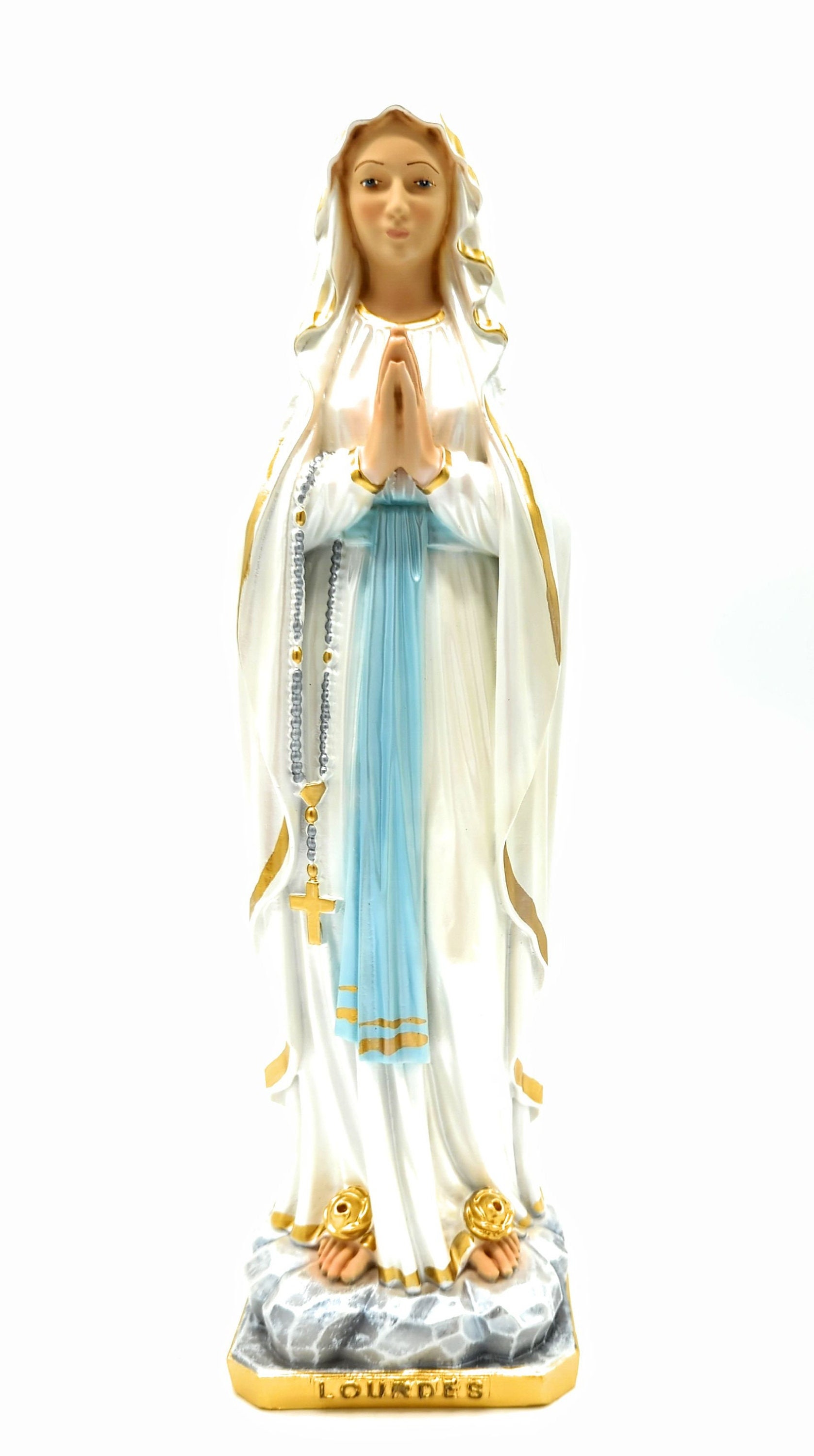 ルルドの聖母の樹脂像、高さ30cm（11.81インチ）。イタリア製。ルルド