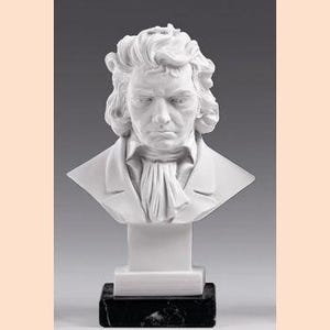 Bust of Ludwig Van Beethoven in white marble dust | Italy | Ludwig Van Beethoven sculpture | Made in Tuscany |