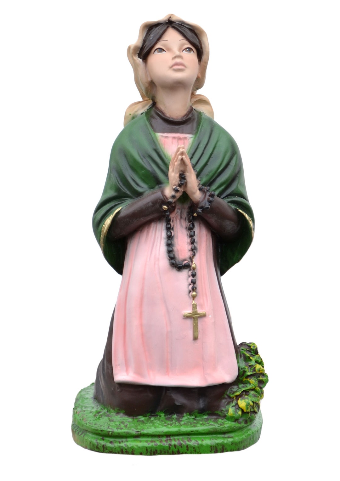 St. Bernadette Soubirous Resin Statue Hand-painted. Italian Handcrafted