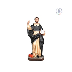 Resin statue of St. Dominic Guzman 55 cm. Suitable for indoor and outdoor use. 21.65&#39;&#39; resin statue of St. Dominic Guzman. MADE IN ITALY.