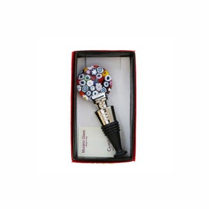 Bottle Stopper for Wine, Oil, Beer, Liquor, Murano Glass | Millefiori | Glass of Venice | Murrina | Gift | Bomboniera |